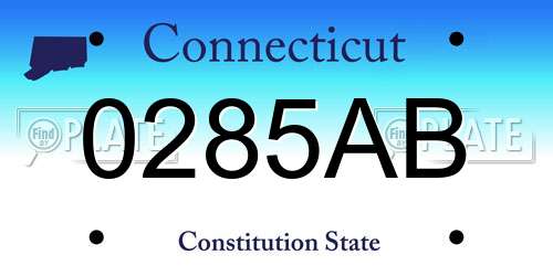 0285AB Connecticut License Plate