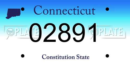 02891 Connecticut License Plate