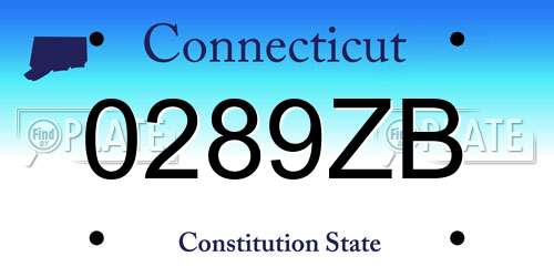 0289ZB Connecticut License Plate