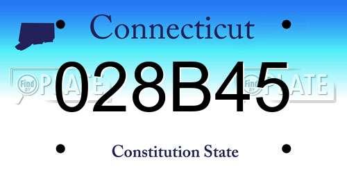 028B45 Connecticut License Plate