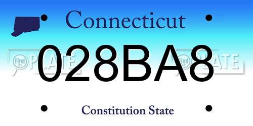028BA8 Connecticut License Plate