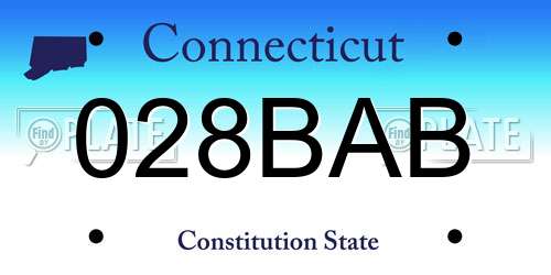 028BAB Connecticut License Plate