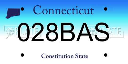 028BAS Connecticut License Plate