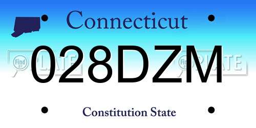 028DZM Connecticut License Plate