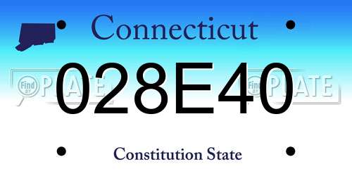 028E40 Connecticut License Plate