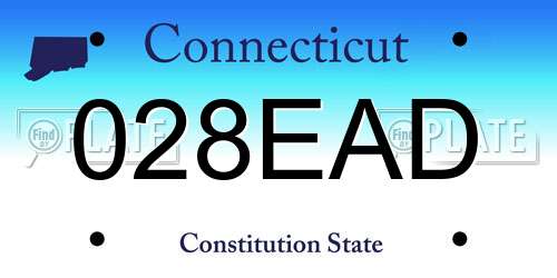 028EAD Connecticut License Plate