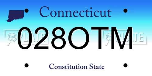 028OTM Connecticut License Plate