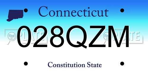 028QZM Connecticut License Plate