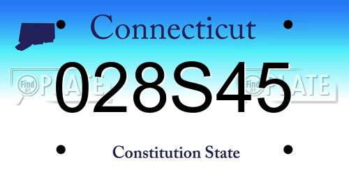 028S45 Connecticut License Plate