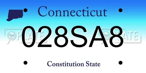 028SA8 Connecticut License Plate