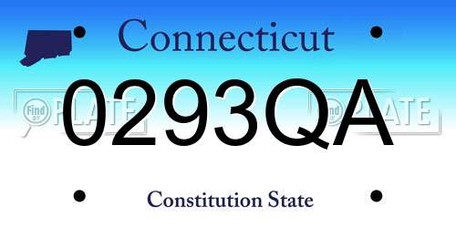 0293QA Connecticut License Plate