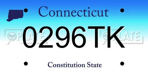 0296TK Connecticut License Plate