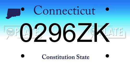 0296ZK Connecticut License Plate
