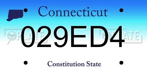 029ED4 Connecticut License Plate