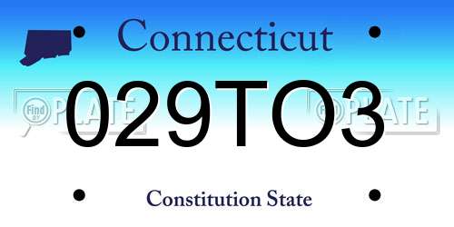 029TO3 Connecticut License Plate