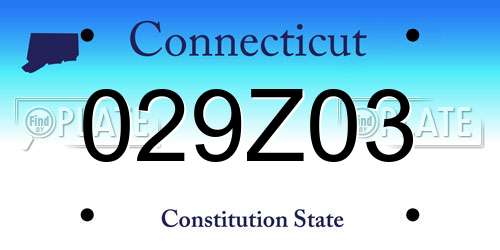 029Z03 Connecticut License Plate