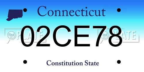 02CE78 Connecticut License Plate