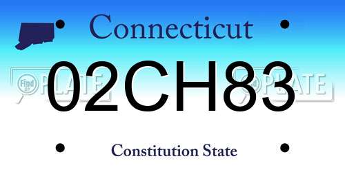 02CH83 Connecticut License Plate
