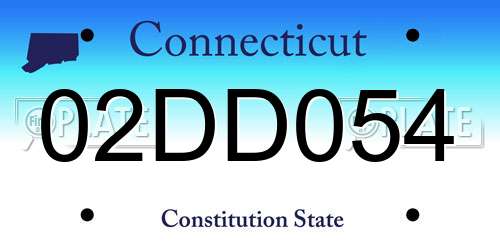 02DD054 Connecticut License Plate