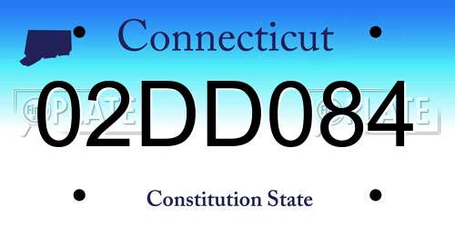 02DD084 Connecticut License Plate