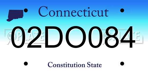 02DO084 Connecticut License Plate