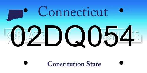 02DQ054 Connecticut License Plate