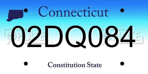 02DQ084 Connecticut License Plate