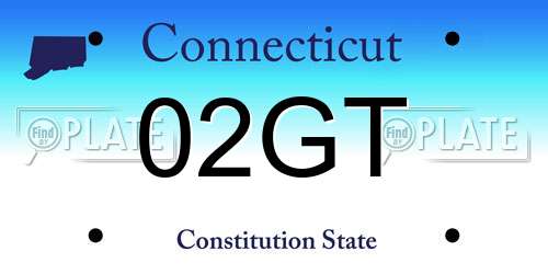 02GT Connecticut License Plate