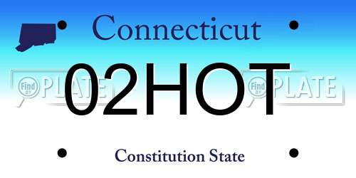 02HOT Connecticut License Plate