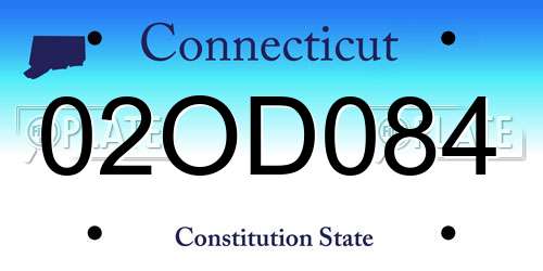 02OD084 Connecticut License Plate