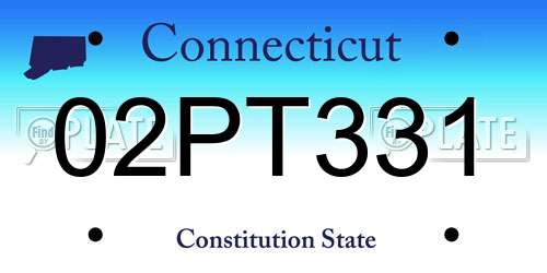 02PT331 Connecticut License Plate