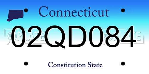 02QD084 Connecticut License Plate