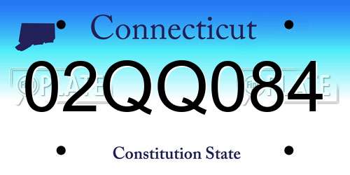 02QQ084 Connecticut License Plate