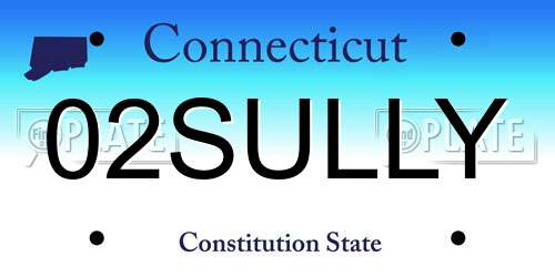 02SULLY Connecticut License Plate