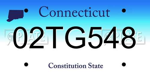 02TG548 Connecticut License Plate