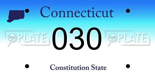 030 Connecticut License Plate