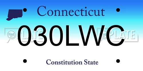 030LWC Connecticut License Plate