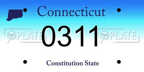 0311 Connecticut License Plate
