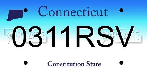 0311RSV Connecticut License Plate
