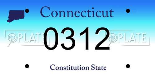 0312 Connecticut License Plate