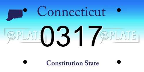 0317 Connecticut License Plate