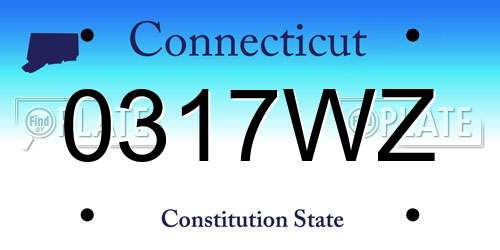 0317WZ Connecticut License Plate