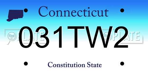 031TW2 Connecticut License Plate