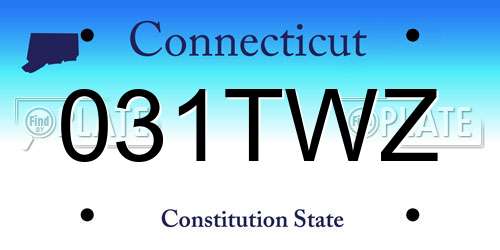 031TWZ Connecticut License Plate