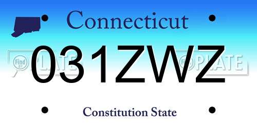 031ZWZ Connecticut License Plate