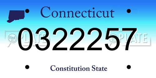 0322257 Connecticut License Plate