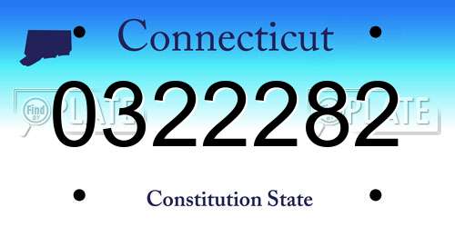 0322282 Connecticut License Plate