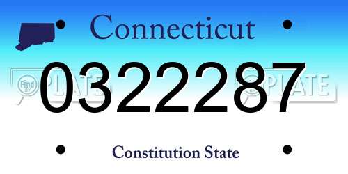 0322287 Connecticut License Plate