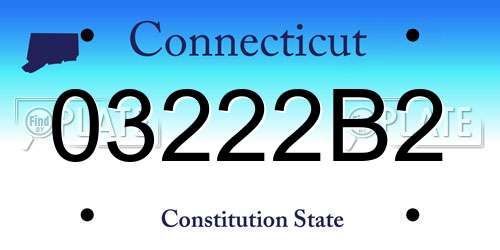 03222B2 Connecticut License Plate