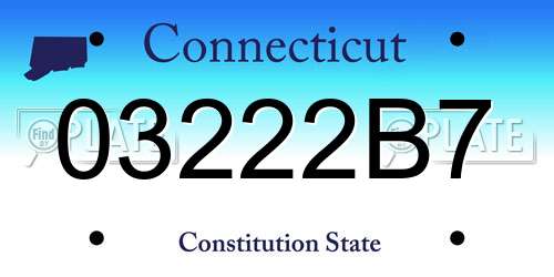 03222B7 Connecticut License Plate